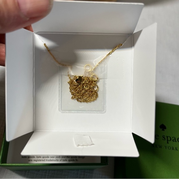 Kate Spade Gold and White Necklace with Dainty Pendant. New. - Picture 4 of 6